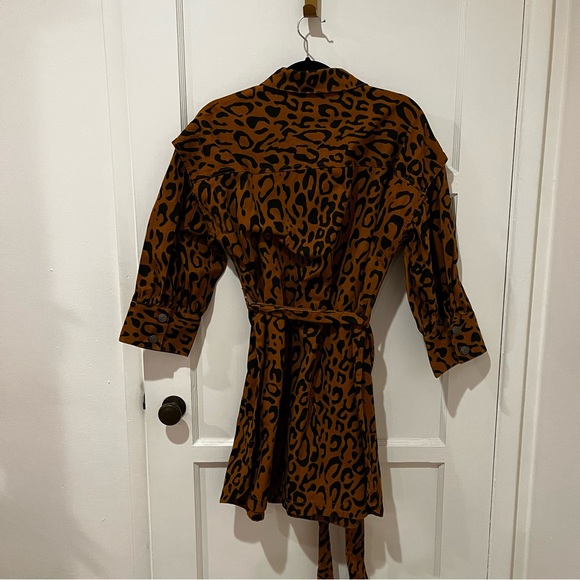 Target Future Collective Kahlana Barfield Brown leopard utility denim dress - Picture 5 of 9